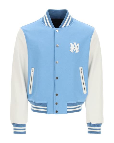 off white bomber jacket replica|off white blue varsity jacket.